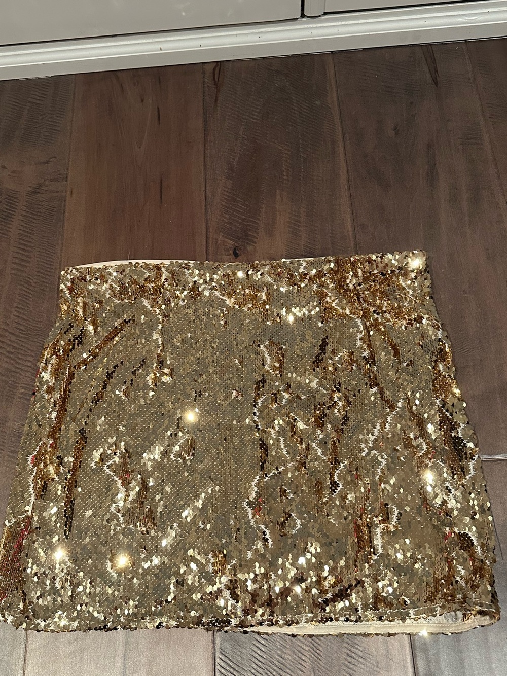 Ardene Gold Sequin Mini Skirt